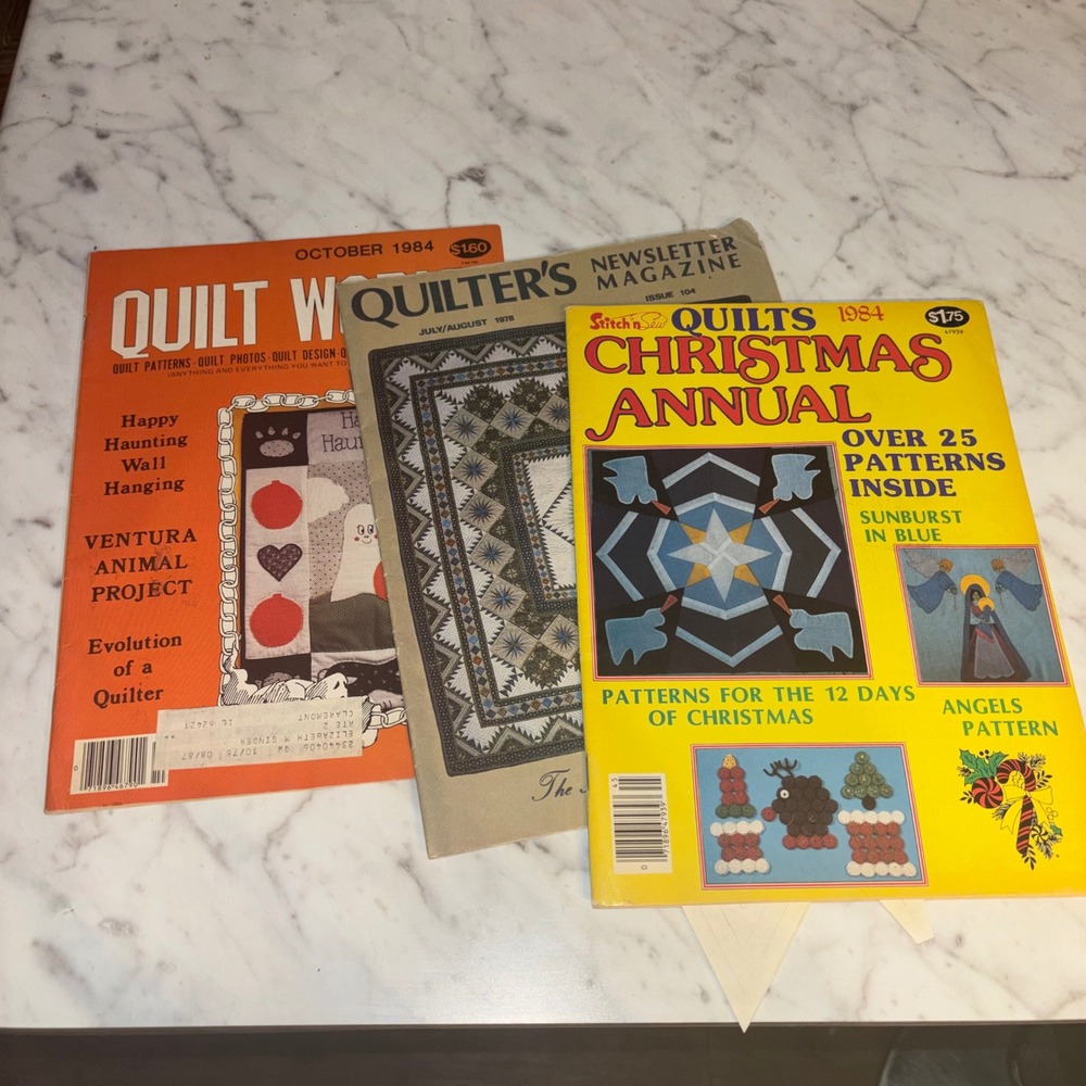 Vintage Quilting Magazine Lot 1978 1984 Quilt World Christmas Annual Patterns